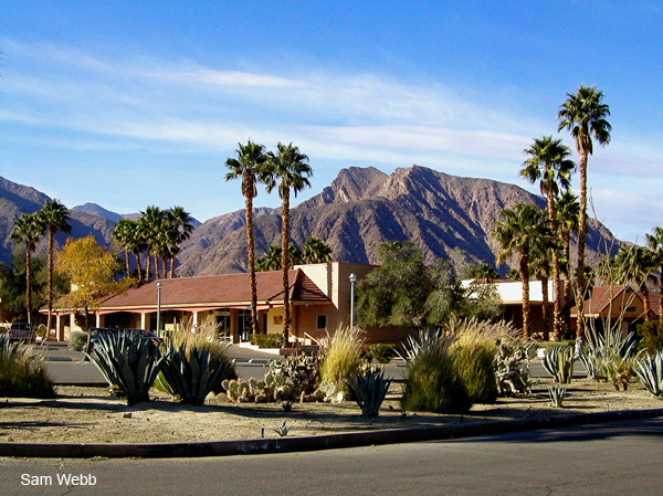 borrego springs california town view with indian head in background