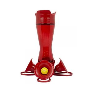 Red Pinch-Waist Plastic Hummingbird Feeder 8oz
