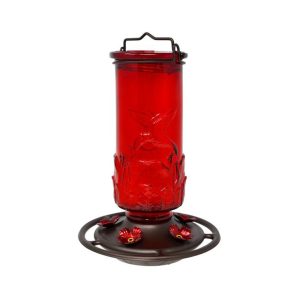 Ruby Embossed Hummingbird Feeder 24oz